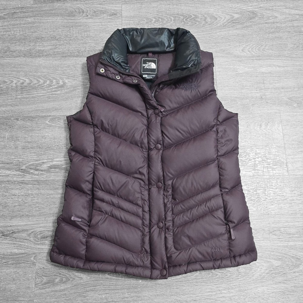 The North Face 700 Gilet Down Body Warmer Sleeveless Vest Womens Sz M Purple EUC